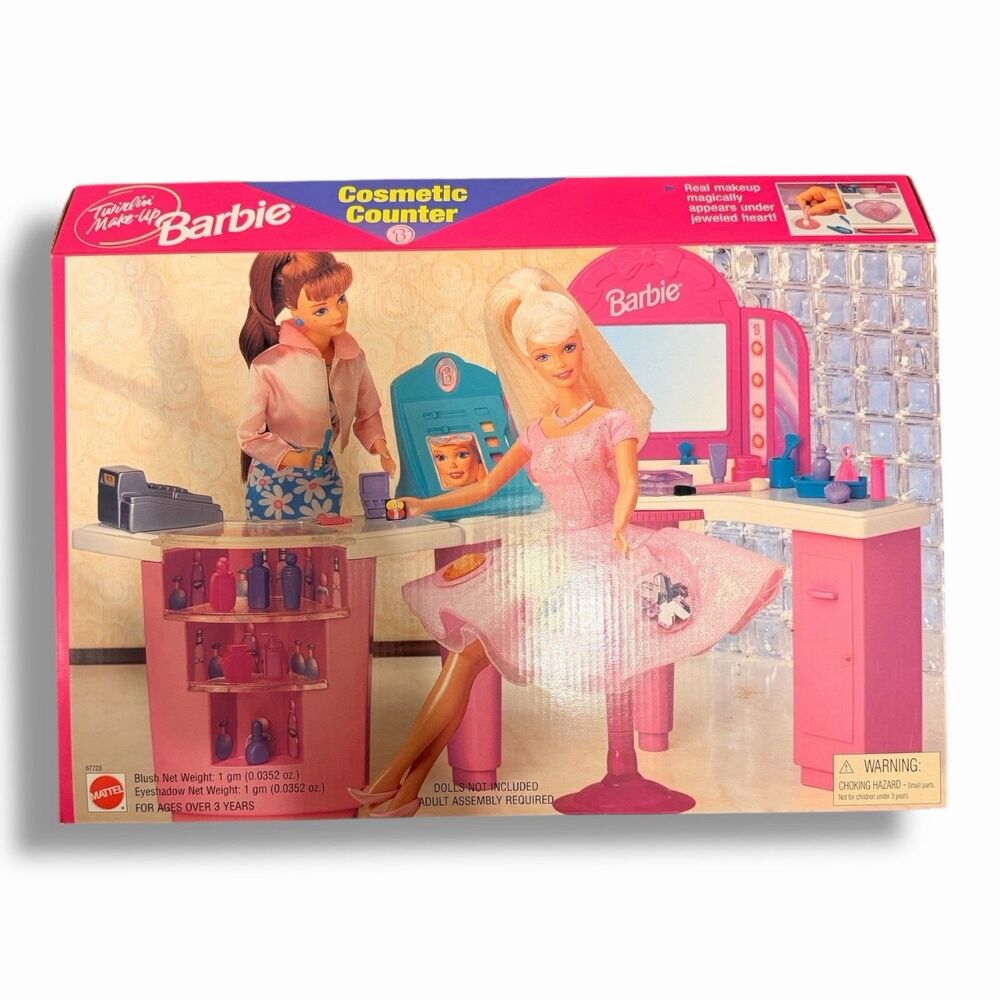 NIB BARBIE Cosmetic Counter Playset 1998 Never Opened Vintage 90s  NOS RARE NEW